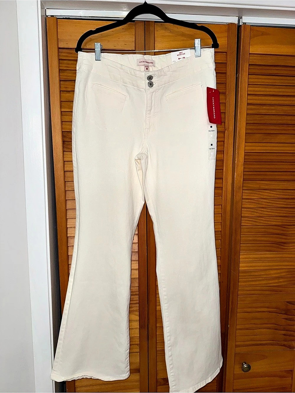 Lucky Brand Sweet Mid Rise Flare Jeans in White Size 14/32 NWT